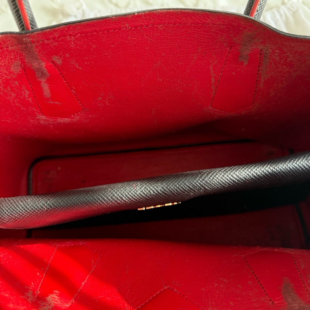 Prada Saffiano Double Large Tote in Black and Red. - Picture 7 of 16